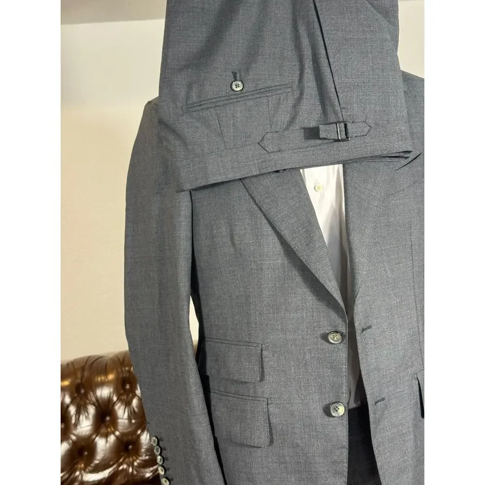 Tom Ford Shelton 2Pc Charcoal Wool Peak Lapel Suit 48R 38R 34x28 Trousers